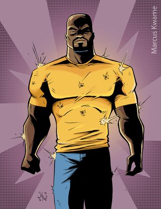 Luke Cage, Bulletproof Love, 8-by-11 print by Marcus Kwameetsy.com